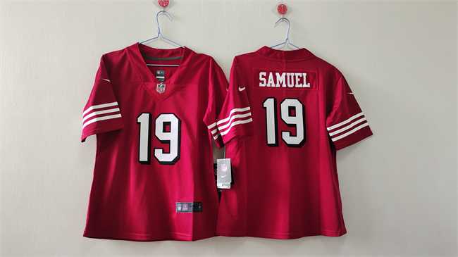 Womens San Francisco 49ers #19 Deebo Samuel Red Vapor Alternate Stitched Jersey->women nfl jersey->Women Jersey
